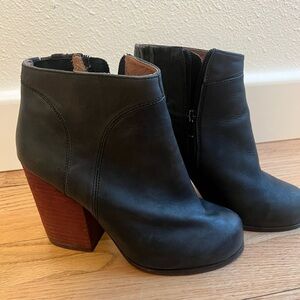 Black Leather Ankle Boots